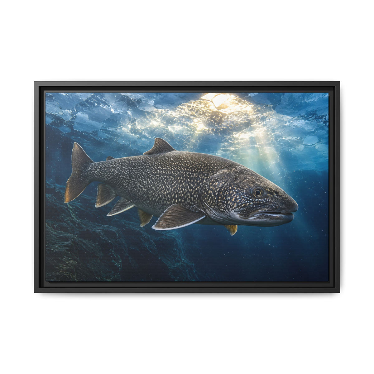 Cathedral of Ice Lake Trout framed canvas wall art, view 3