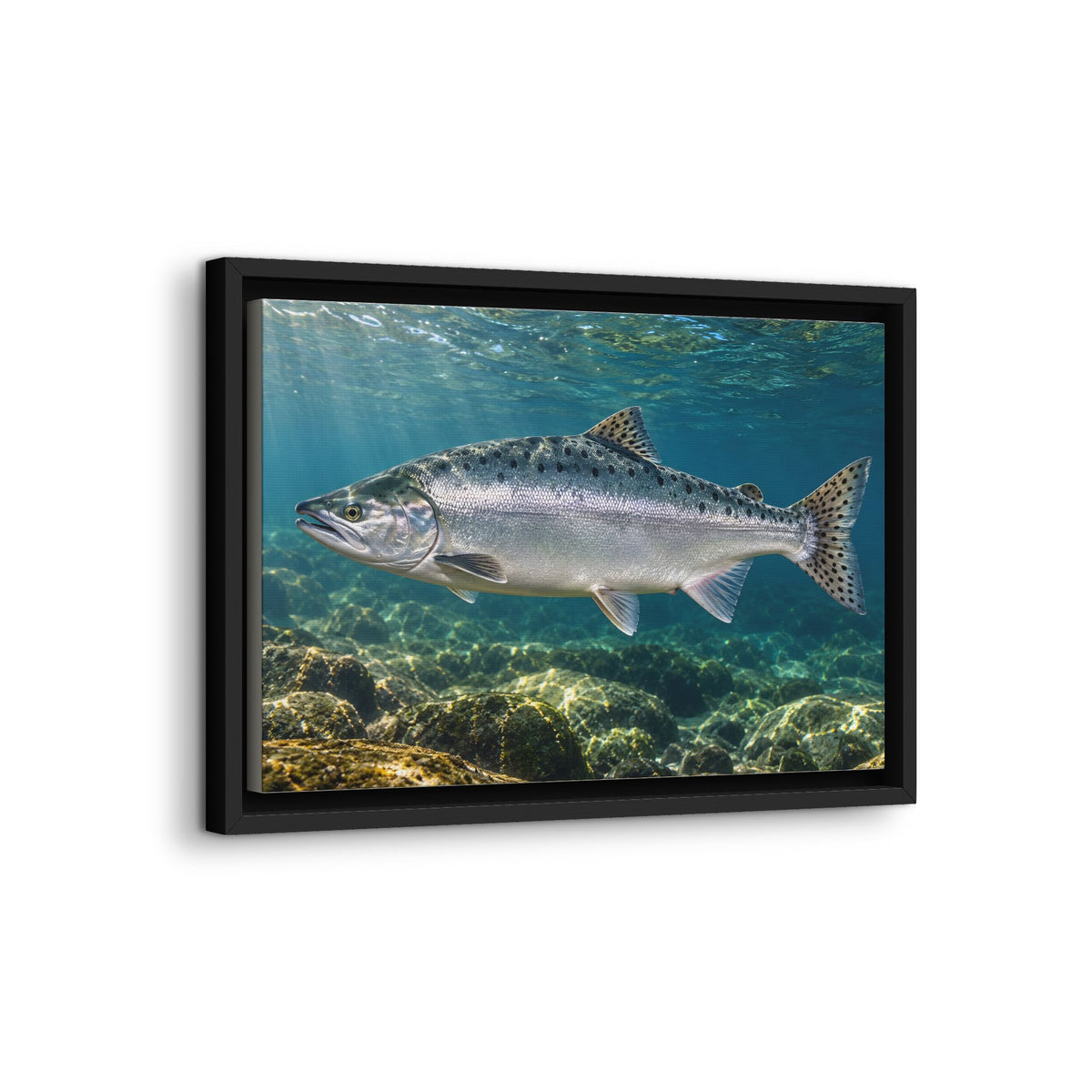 Silver Tide Pink Salmon framed canvas wall art, view 4