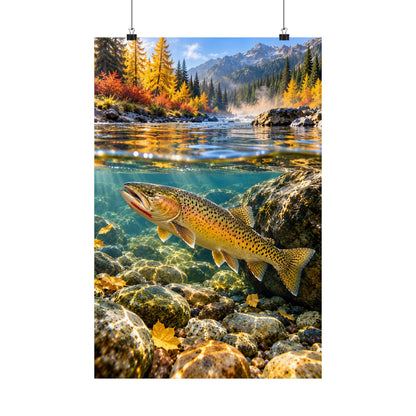 St. Joe Autumn Cutthroat Trout vertical poster wall art, 16x24 size view
