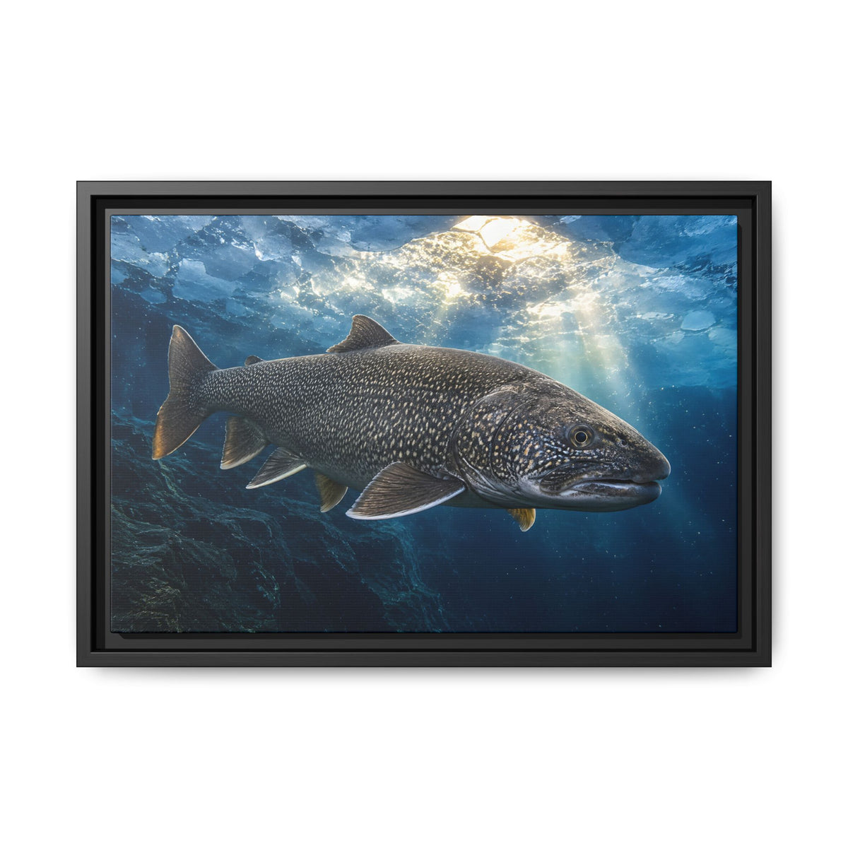 Cathedral of Ice Lake Trout framed canvas wall art, view 2