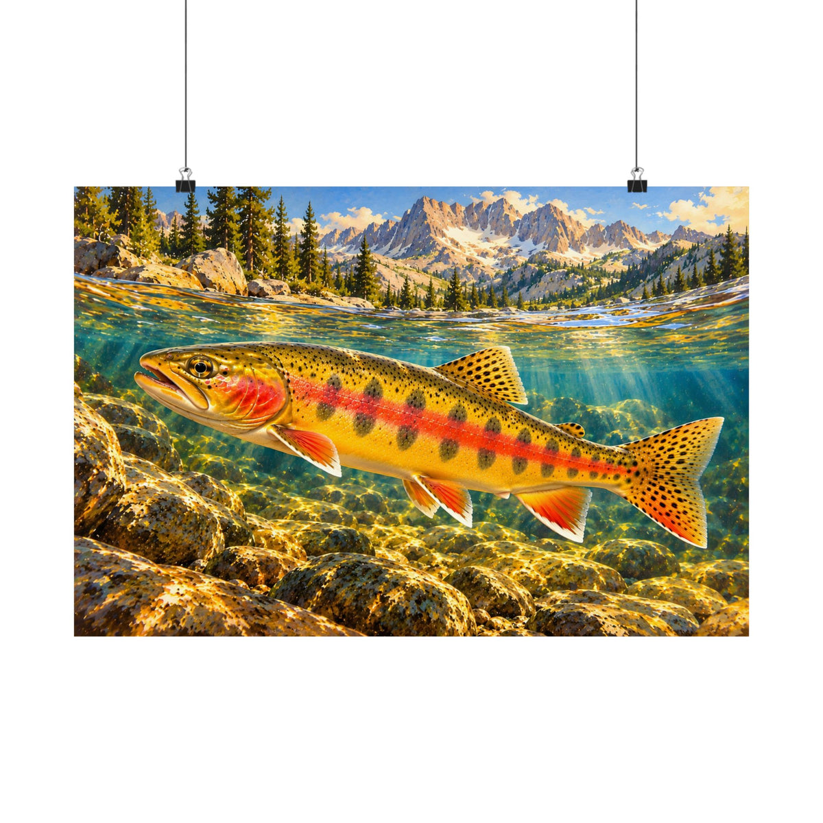 Beneath Alpine Peaks Golden Trout poster wall art