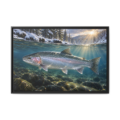 Steelhead Winter Run framed canvas wall art – photo 1