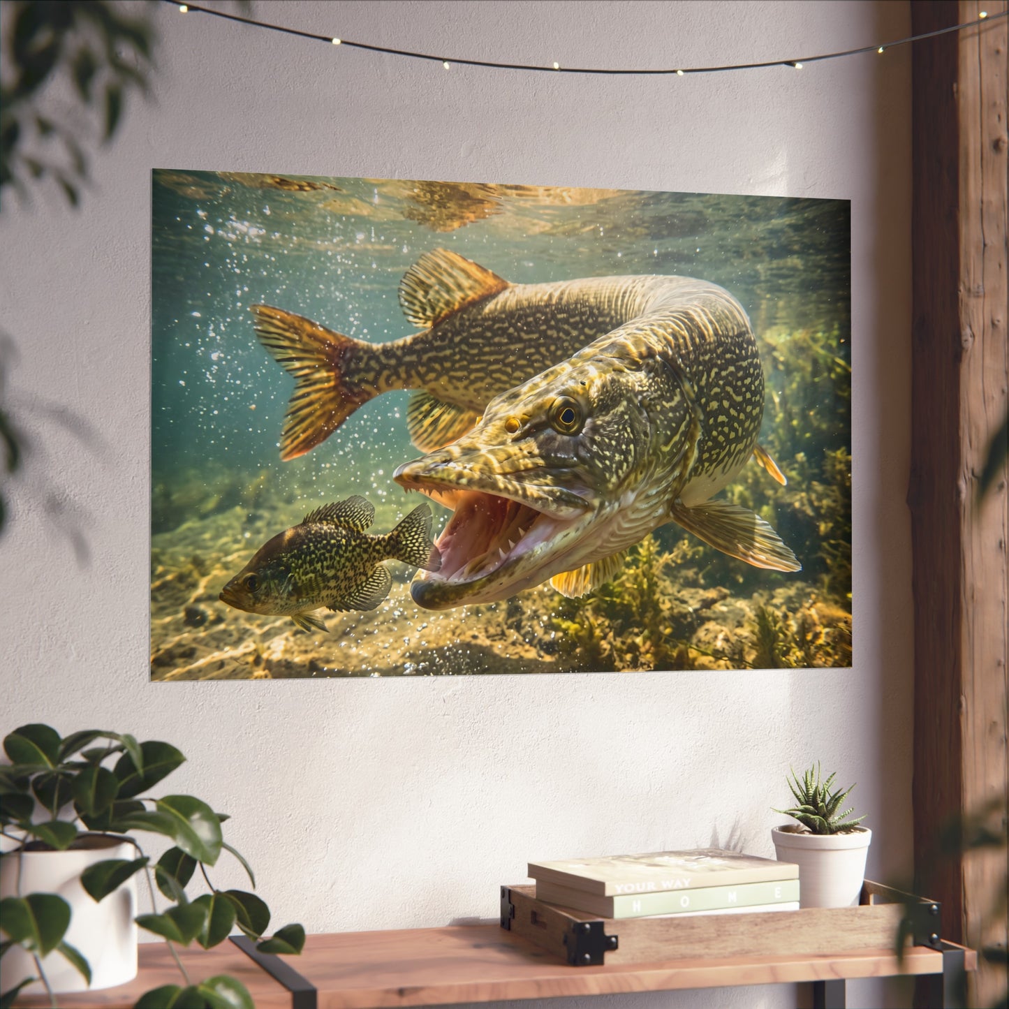 Northern Pike Crappie Chase Fine Art Print — Museum-Quality Giclée for Anglers