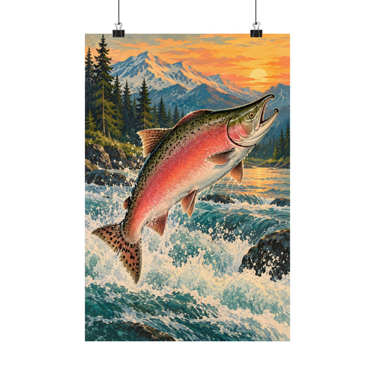 Great Salmon Run Pink Salmon poster wall art