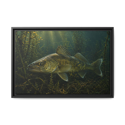 Weed Line Walleye framed canvas, 36x24 size view