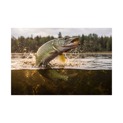 Boatside Battle Northern Pike poster wall art, view 2