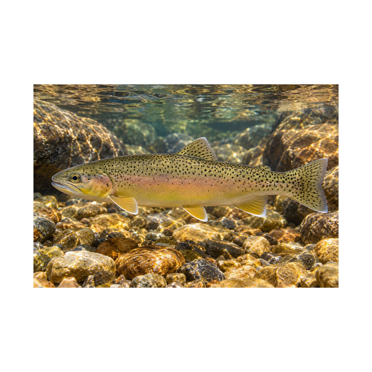 Amber Pebbles Gila Trout poster wall art, view 4