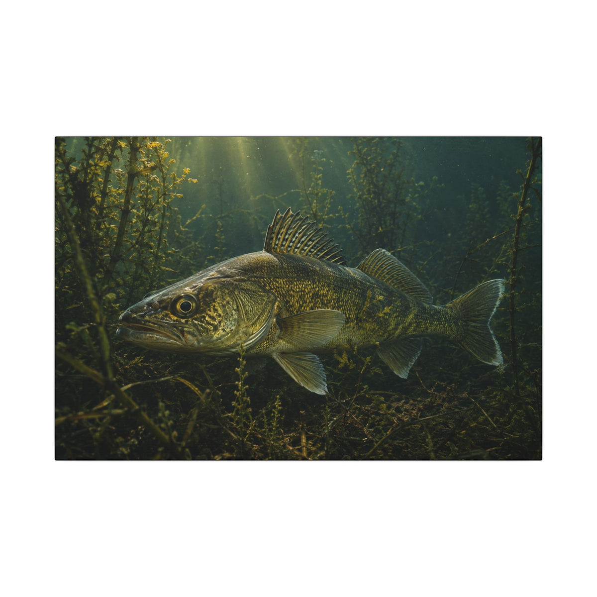 Weed Line Walleye canvas, 24x16 size view