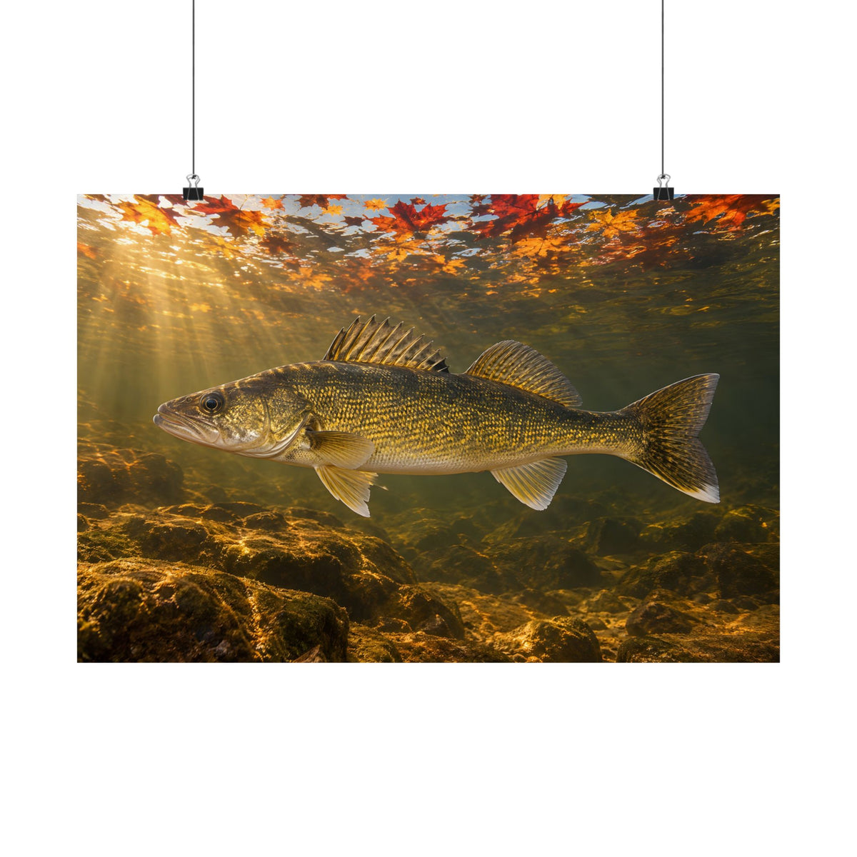 Autumn Turnover Walleye poster wall art, 18x12 size view