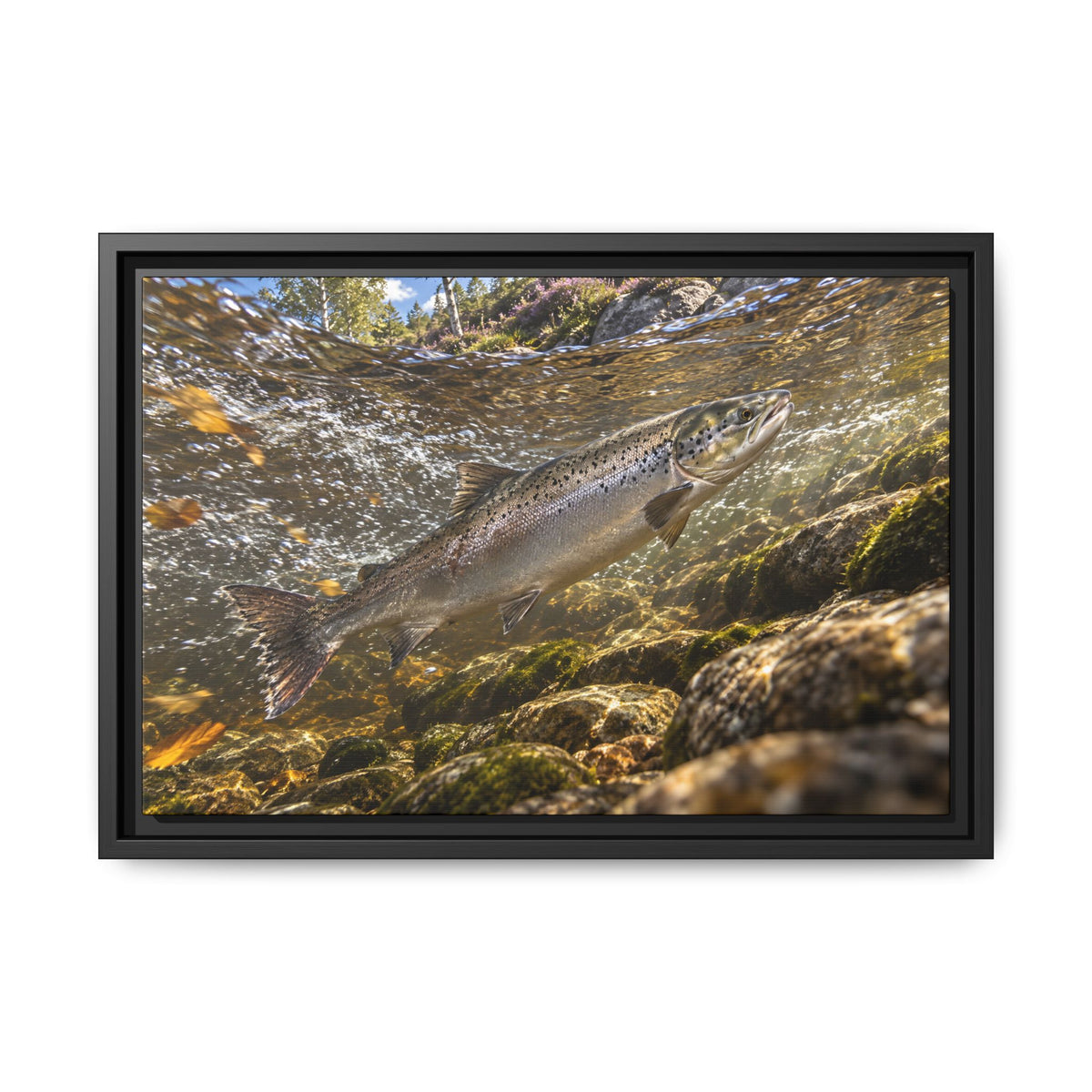 Home Through the Heather Salmon framed canvas wall art, view 2