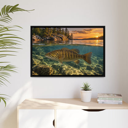 Over-Under Rocky Point Smallmouth Framed Canvas wall art, view 5