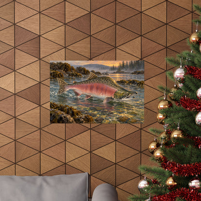 Alaskan Dusk Pink Salmon poster wall art, view 6