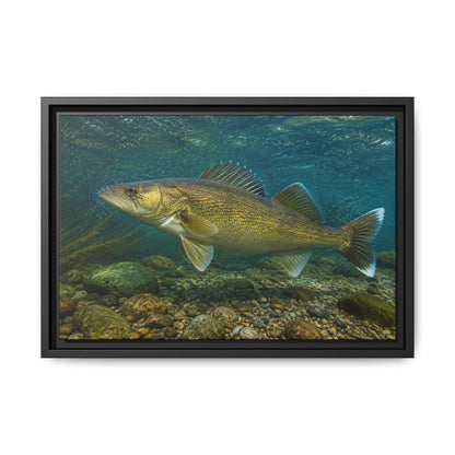Current Seam Walleye framed canvas, 24x16 size view