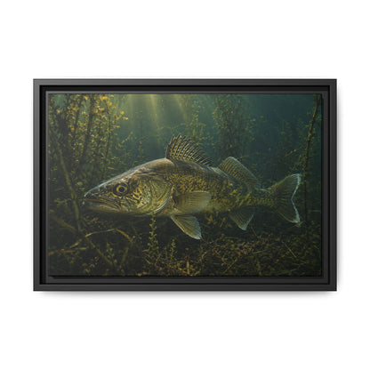 Weed Line Walleye framed canvas, 24x16 size view