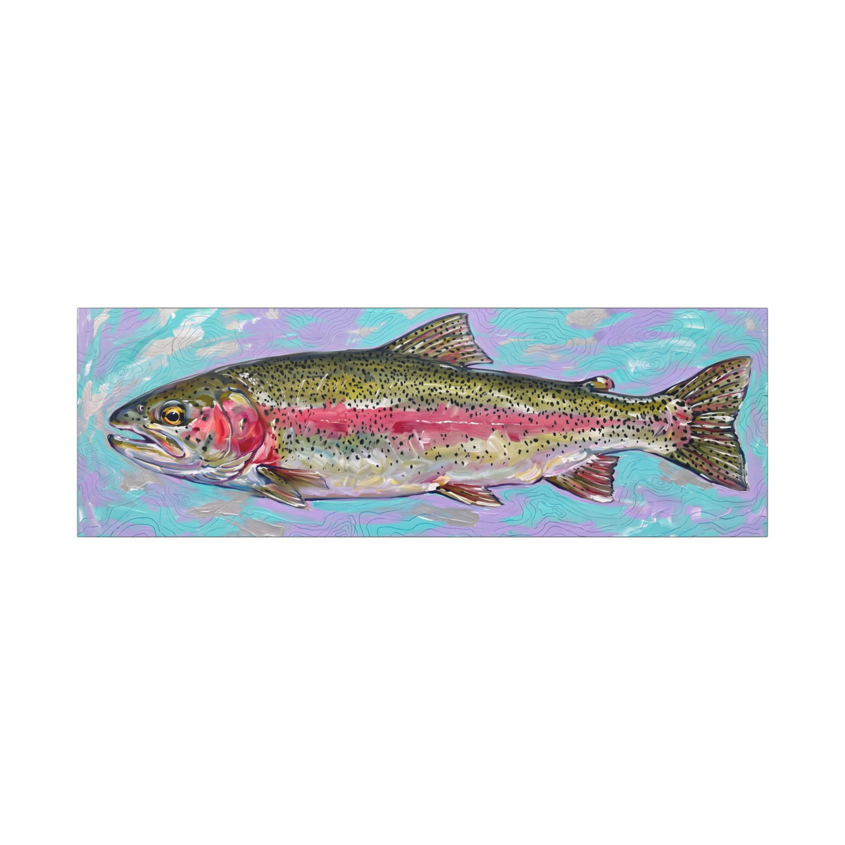 Legends Bold River Rainbow Trout Panorama long canvas wall art