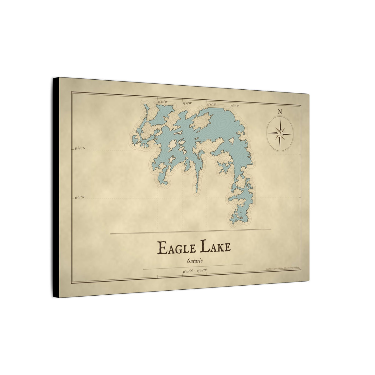 Eagle Lake Vintage Map canvas wall art, view 4