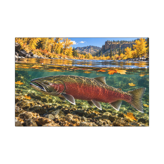 Clearwater Fall Coho Salmon canvas, 18x12 size view