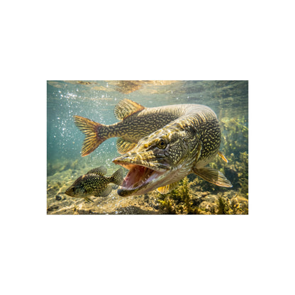 Northern Pike Crappie Chase Fine Art Print — Museum-Quality Giclée for Anglers