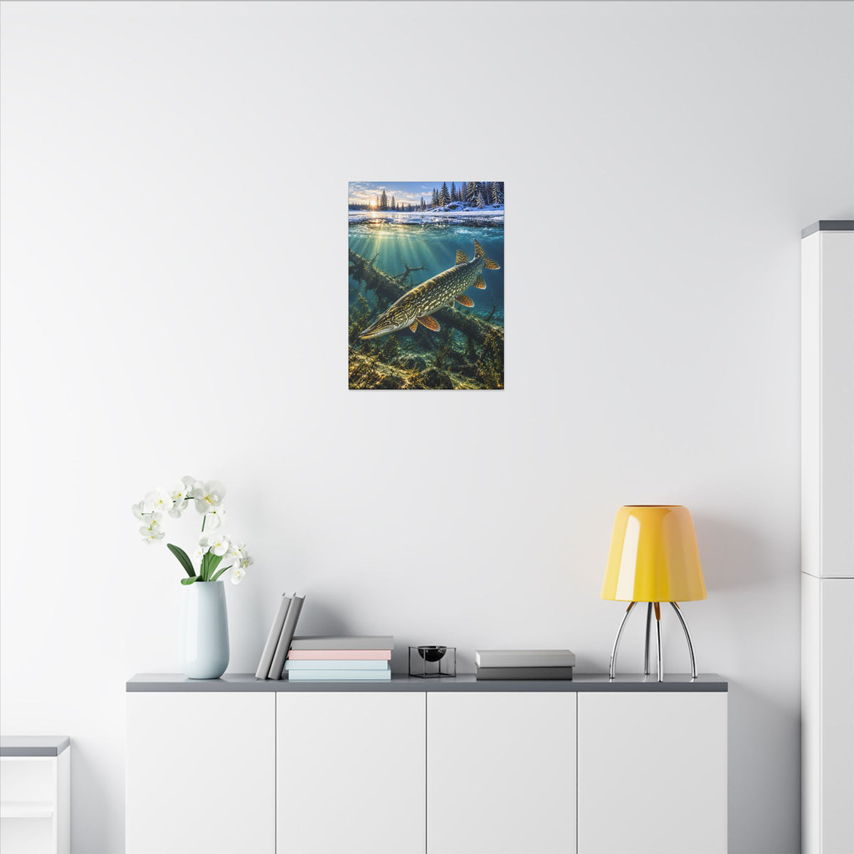 Winter Pike Beneath the Ice canvas wall art, view 6