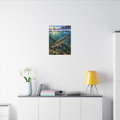 Winter Pike Beneath the Ice canvas wall art, view 6