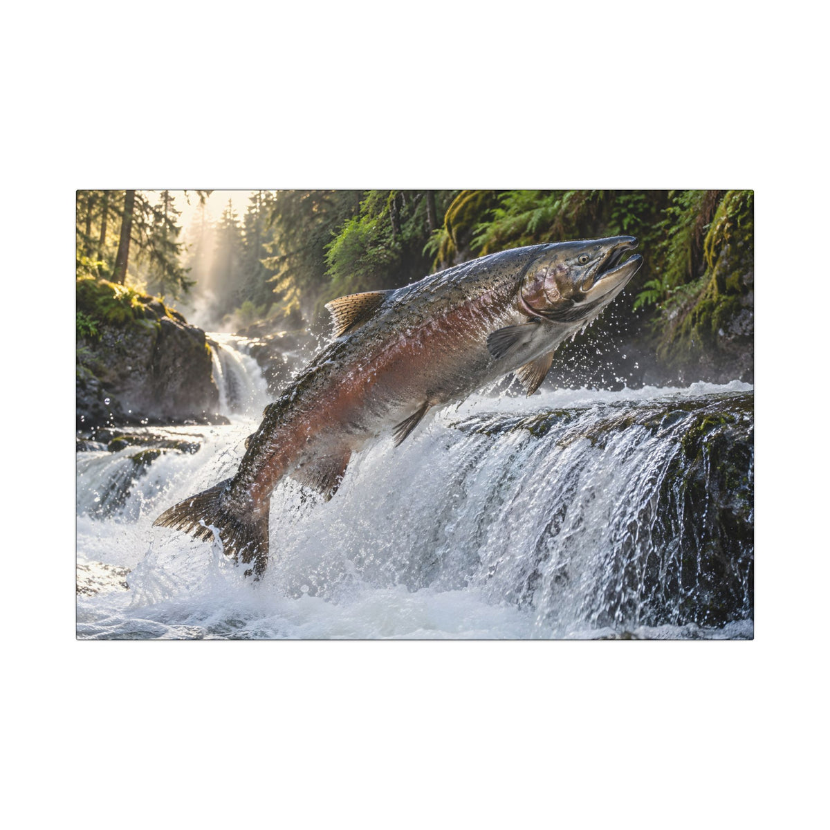 King of the Emerald Shallows Chinook Salmon canvas wall art, view 2