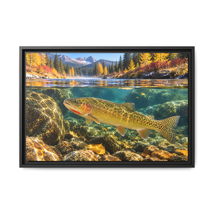 St. Joe Autumn Cutthroat Trout framed canvas, 24x16 size view