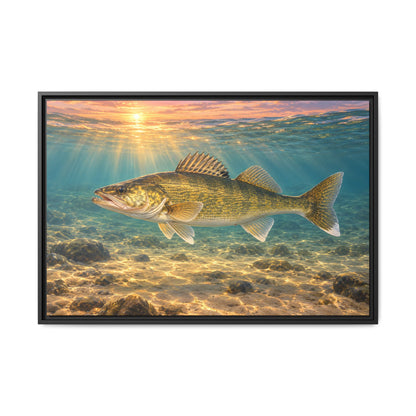 The Shallows Walleye framed canvas wall art