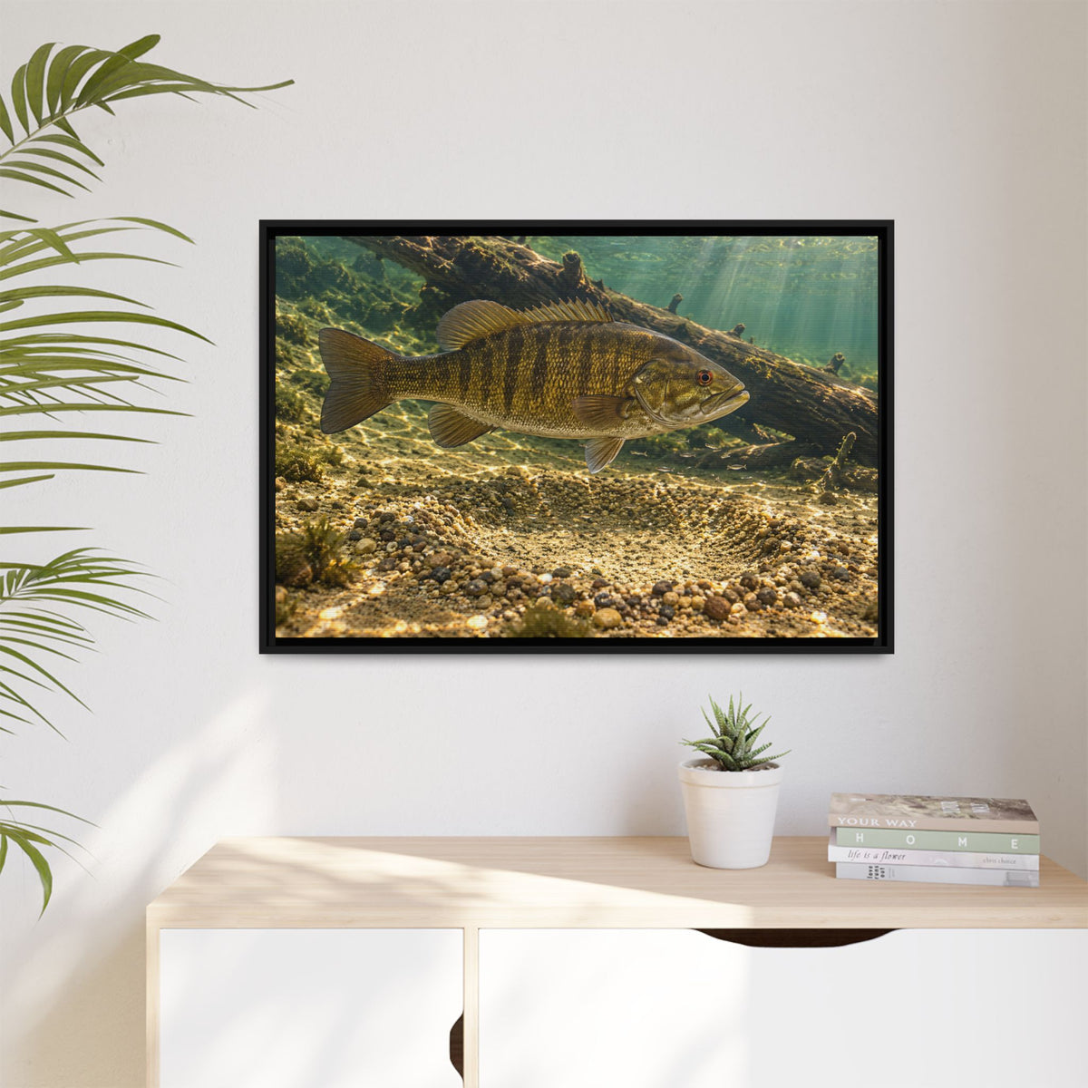 Spawning Bed Smallmouth Framed Canvas wall art, view 5