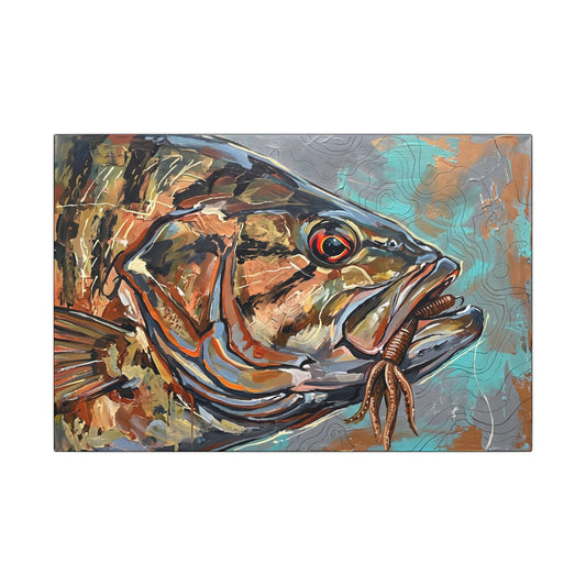 Legends Bold Close-Up Rocky Point Smallmouth Bass canvas wall art