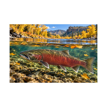 Clearwater Fall Coho Salmon fishing poster close-up