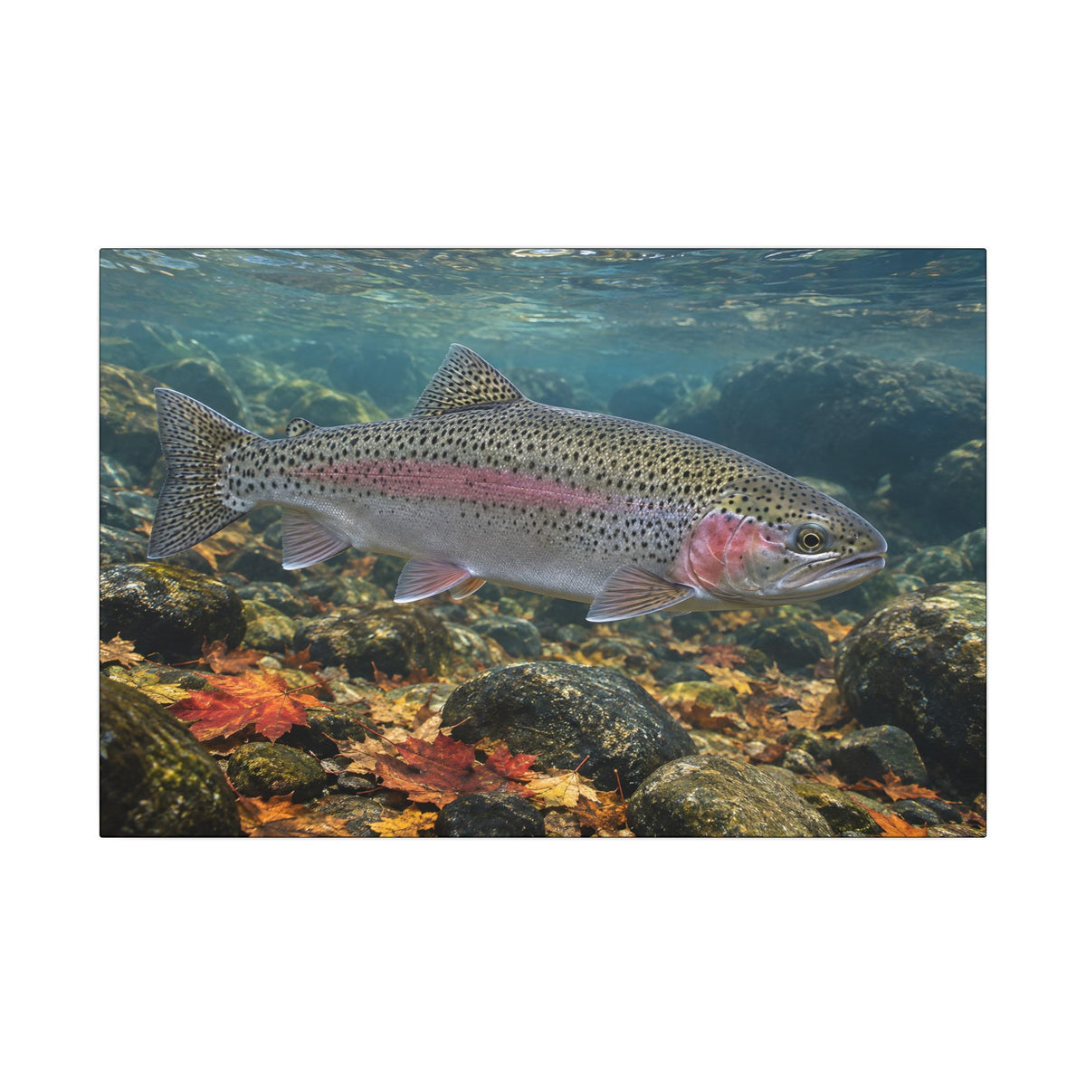Autumn Rainbow Rainbow Trout canvas wall art, view 2