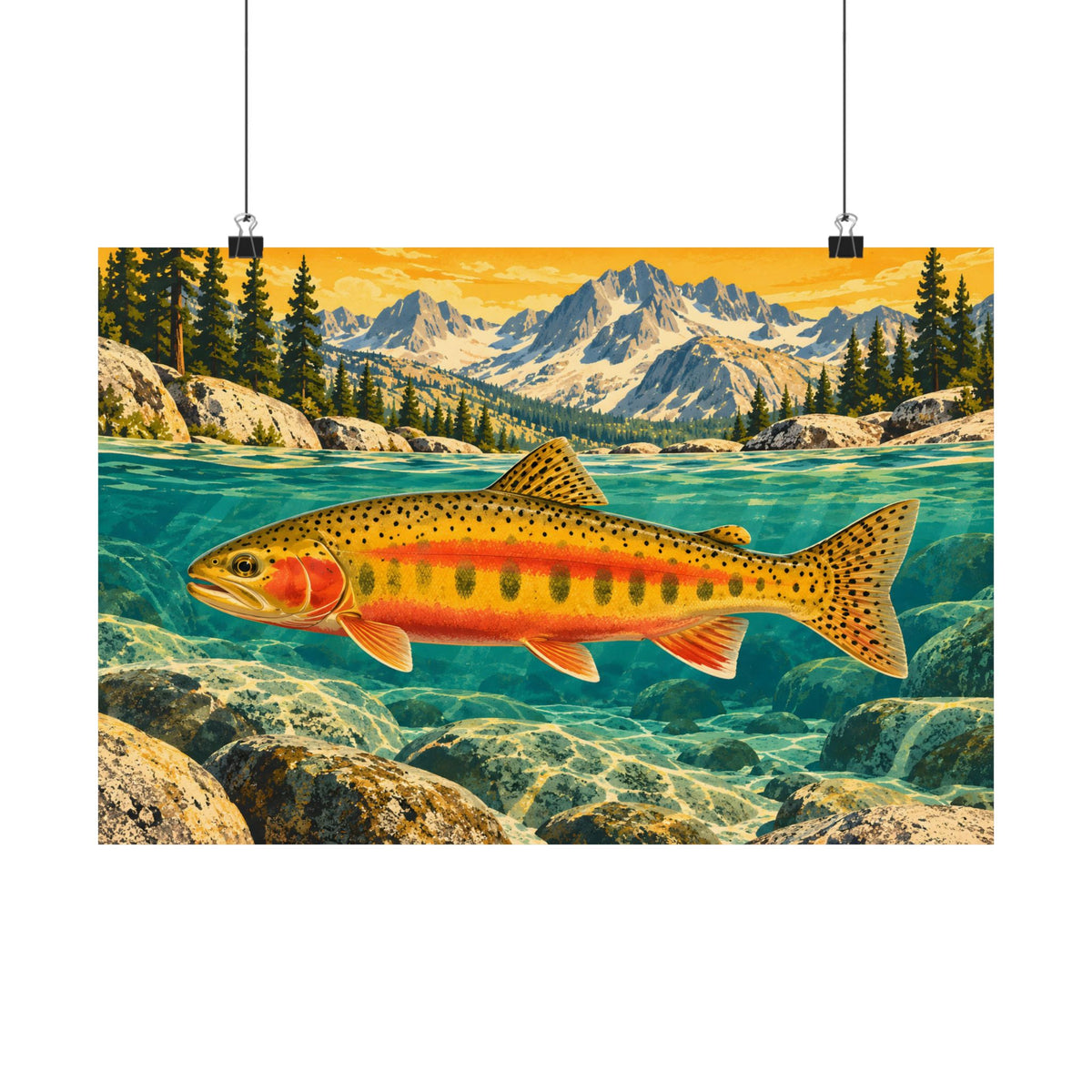 Sierra Peaks Golden Trout poster wall art, view 2