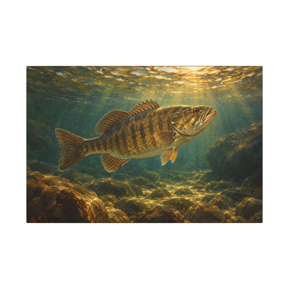 Bronzeback Rising Smallmouth Canvas wall art, view 2