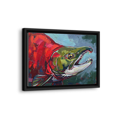 Legends Bold Close-Up Spawning Sockeye Salmon framed canvas wall art, view 4