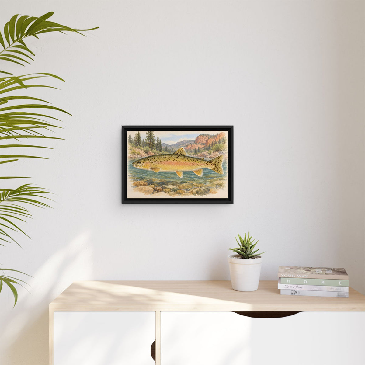 Gila Wilderness Watercolor Gila Trout framed canvas wall art, view 5
