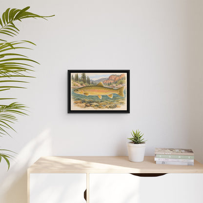 Gila Wilderness Watercolor Gila Trout framed canvas wall art, view 5
