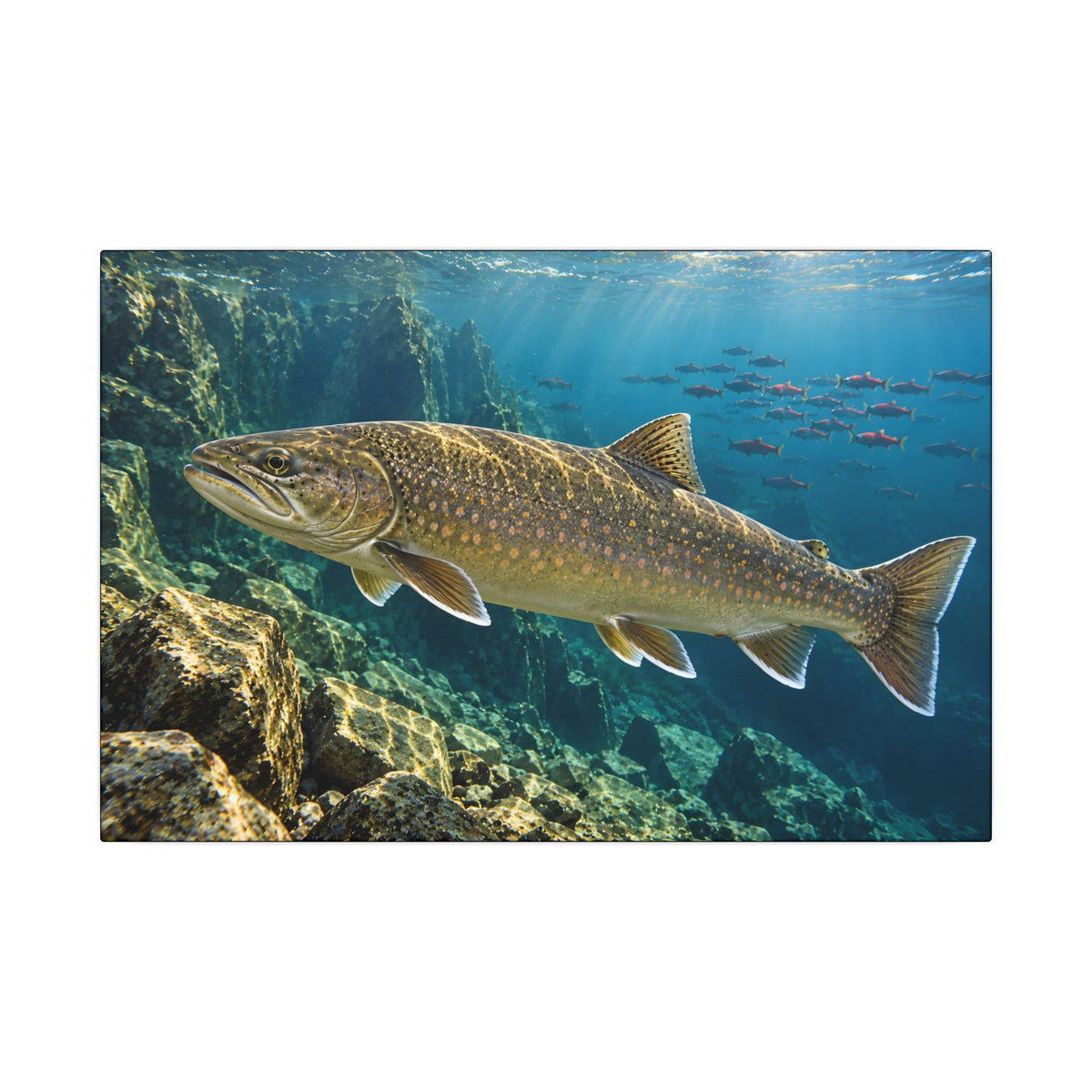 Pend Oreille Giant Bull Trout canvas, 18x12 size view