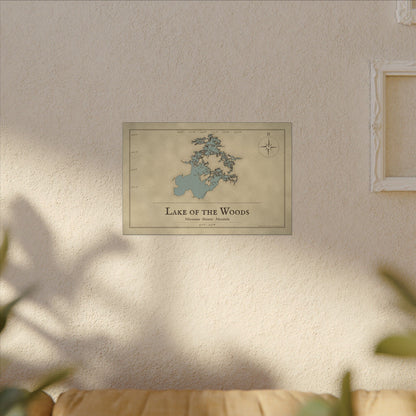 Lake of the Woods Vintage Map canvas wall art, view 5