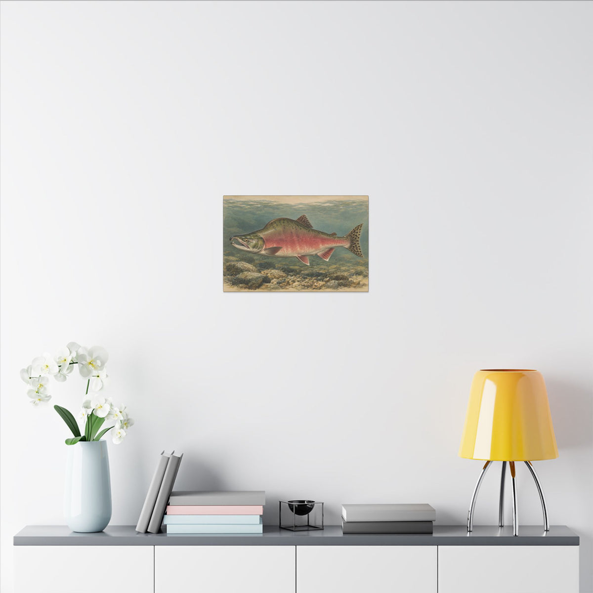 Riverbed Study Pink Salmon canvas wall art, view 6