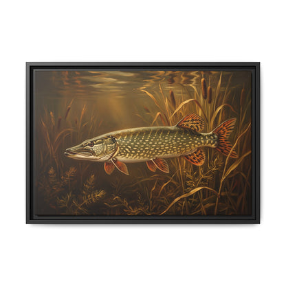 Old Masters Oil Northern Pike framed canvas, 36x24 size view