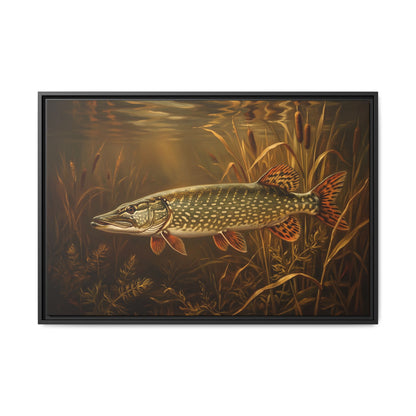 Old Masters Oil Northern Pike framed canvas, 18x12 size view