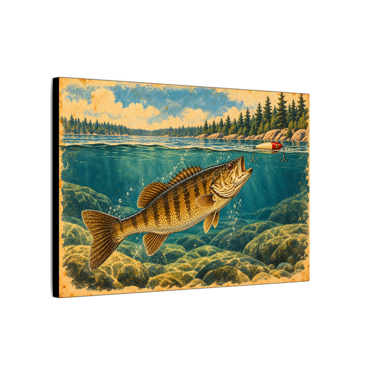 Vintage Topwater Smallmouth Canvas wall art, view 4