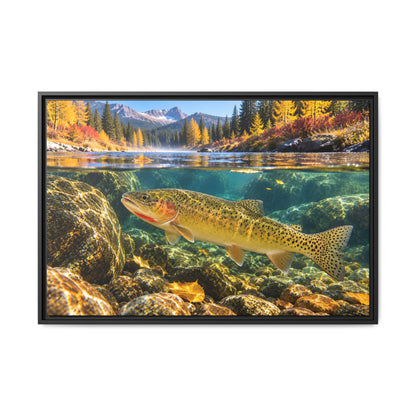 St. Joe Autumn Cutthroat Trout framed canvas, 36x24 size view