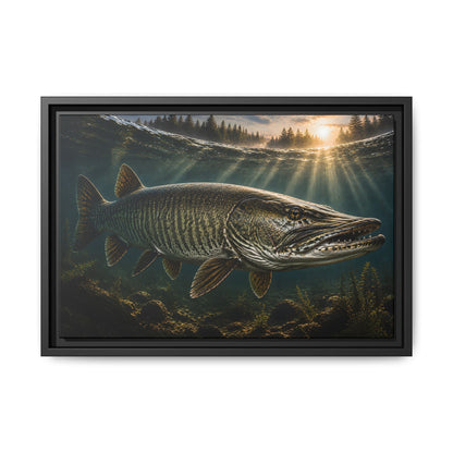 The Ghost Muskie framed canvas, 24x16 size view