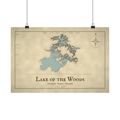 Lake of the Woods Vintage Map poster wall art, view 2