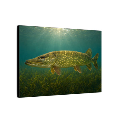 Over the Weed Bed Northern Pike canvas side angle