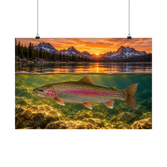 Alpine Over-Under Rainbow Trout poster wall art – photo 1