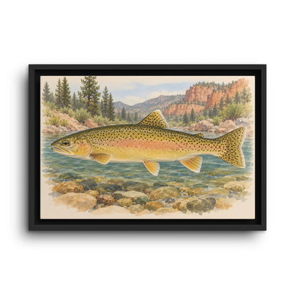 Gila Wilderness Watercolor Gila Trout framed canvas wall art
