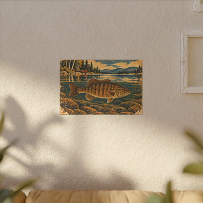 Vintage Lodge River Smallmouth Canvas wall art, view 5