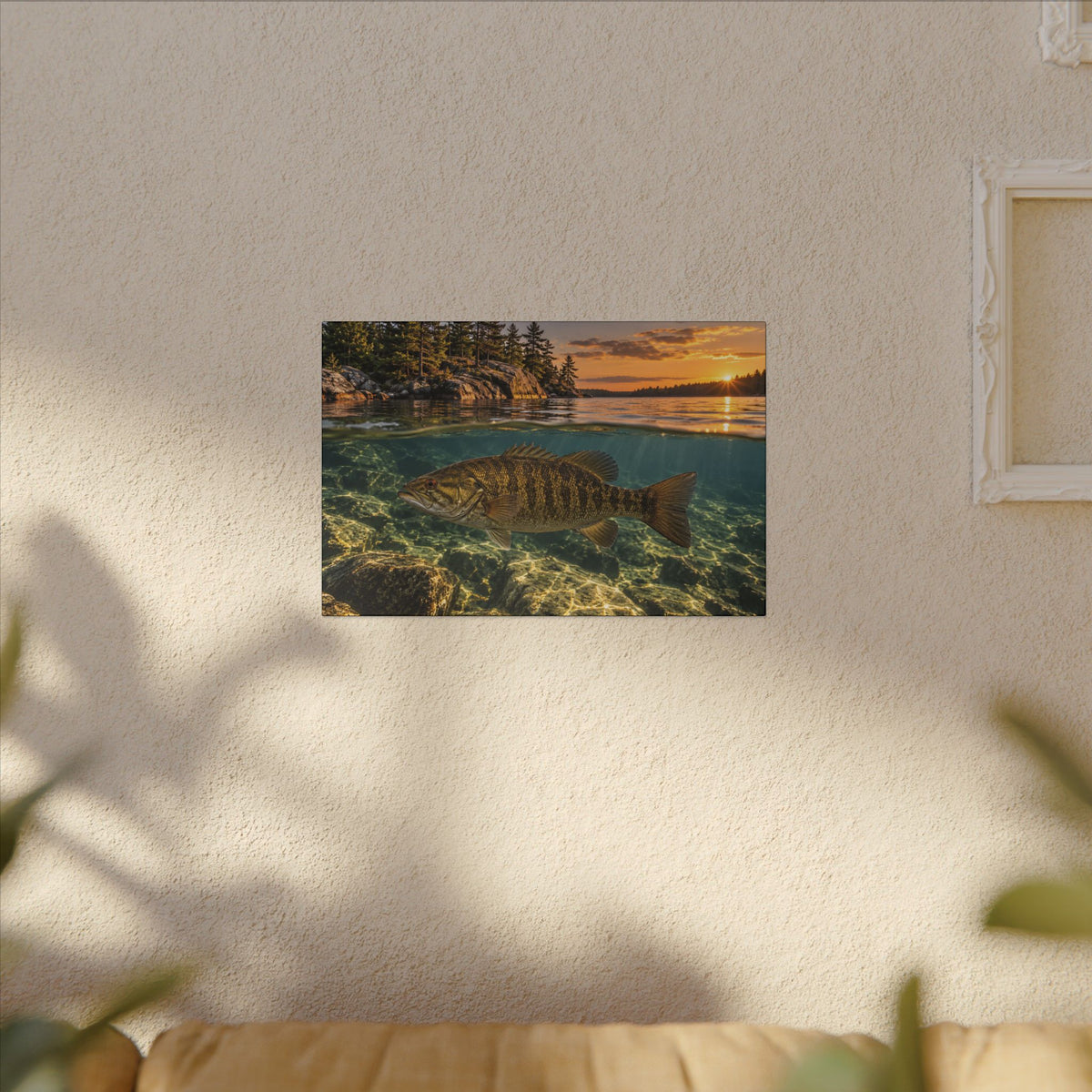 Over-Under Rocky Point Smallmouth Canvas wall art, view 5